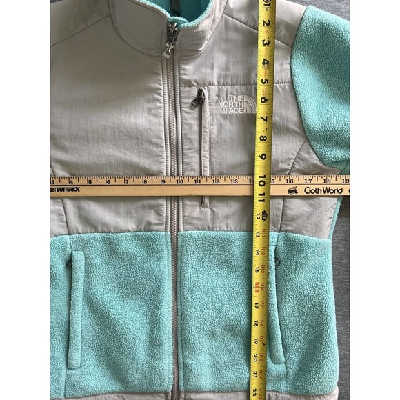 The North Face GreenGray Full Zip Fleece Nylon Jacket Long Sleeve Pockets XSmall - Picture 7 of 11